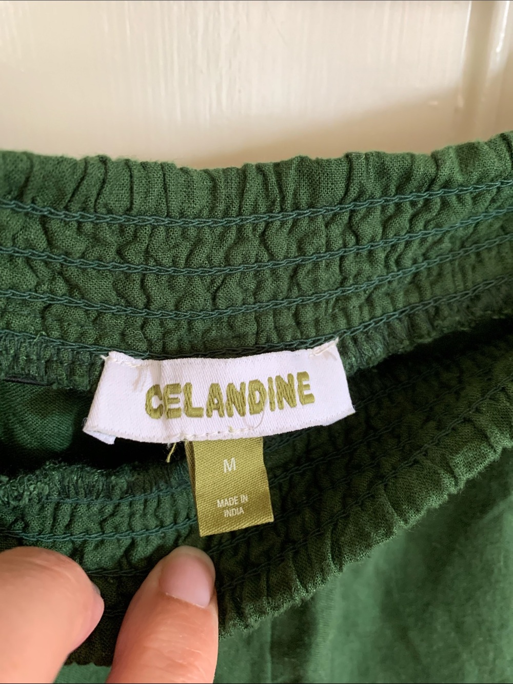 Celandine Linen blend Wide Leg Elastic Waist women’s Pants - Green Sz M - Picture 2 of 6